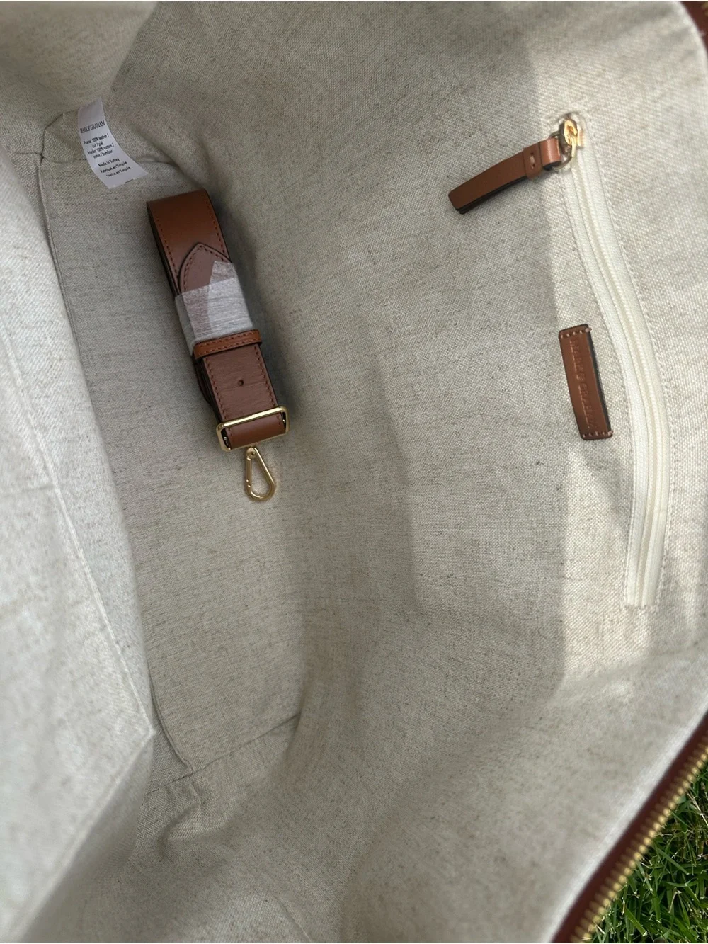 Mark & Graham Large Leather Weekender Travel Tote - Picture 3 of 5